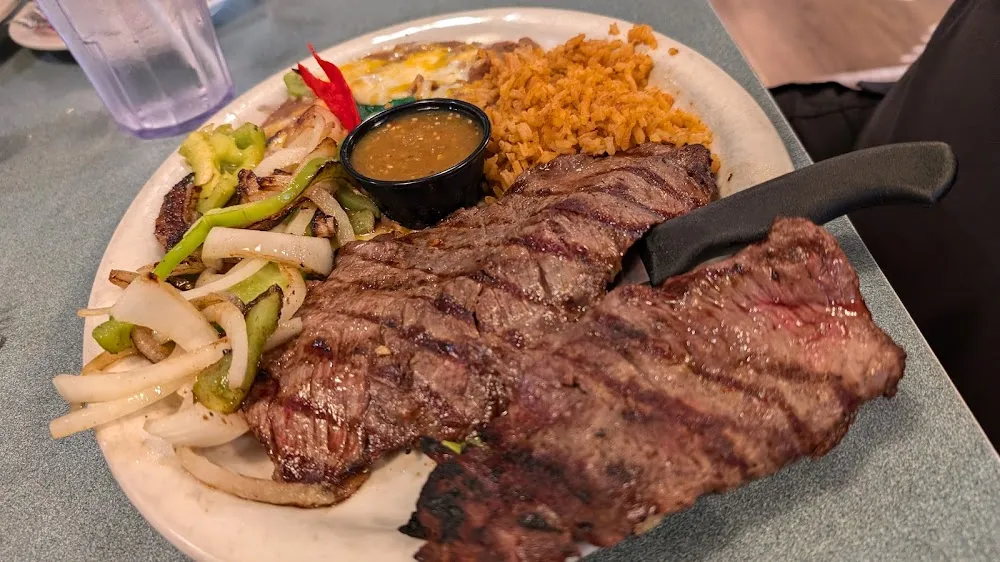 Carne Asada and Rice and Beans