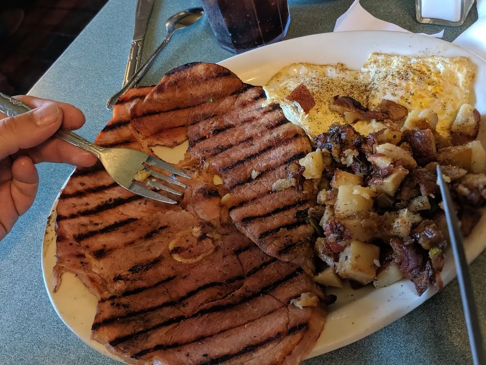 Ham Steak and Eggs